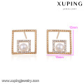 94653 Hot selling unique women jewelry double square shape pearl earrings